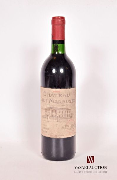 null 1 bouteille	Château HAUT MARBUZET	St Estèphe	2000
	Et. très tachée mais lisible....