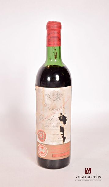 null 1 bouteille	DOMAINE DU GRAND FAURIE	St Emilion GC	1966
	Et. tachée et déchirée....