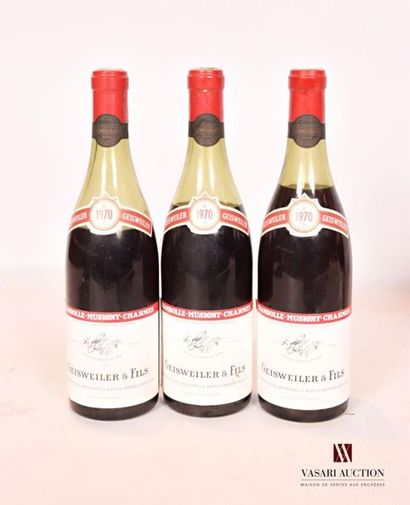 null 3 bouteilles	CHAMBOLLE MUSIGNY Charmes mise Geisweiler & Fils nég.		1970
	Et....