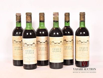 null 6 bouteilles	Château QUINSAC	Bordeaux Sup.	1971
	Et. fanées et tachées mais...