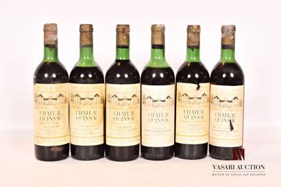null 6 bouteilles	Château QUINSAC	Bordeaux Sup.	1971
	Et. fanées et tachées mais...