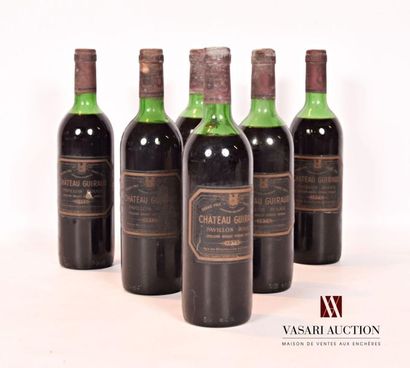 null 6 bouteilles	Château GUIRAUD "Pavillon Rouge"	Bordeaux Sup.	
	2 blles de 1973,...