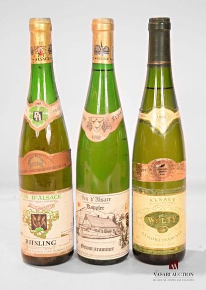 null Batch of 3 bottles including:
1 bottleGEWURZTRAMINER set JM Welty Prop.1996
1...
