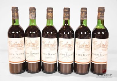null 6 bouteilles	Château BEAUMONT	Haut Médoc CB	1982
	Et. à peine tachées. N : 5...