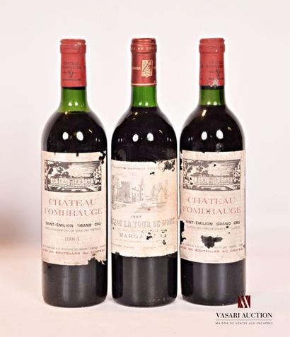 null Lot de 3 blles comprenant :		
2 bouteilles	Château FOMBRAUGE	St Emilion GC	1984
1...
