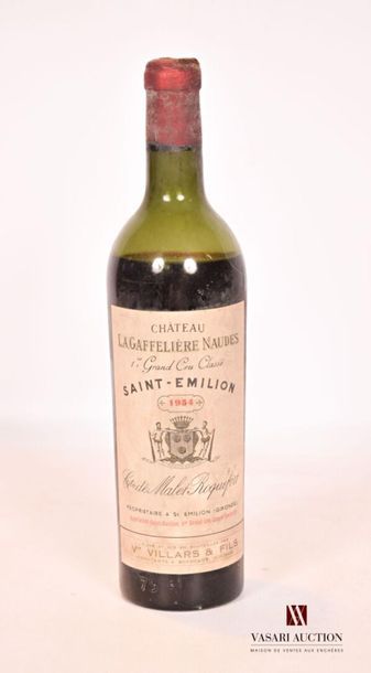 null 1 bouteille	Château LA GAFFELIÈRE NAUDES	St Emilion 1er GCC	1954
	Et. fanée...