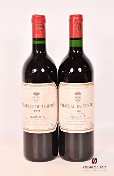 null 2 bouteilles	Château DU TERTRE	Margaux GCC	1989
	Et. tachées. N : 1 haut goulot,...