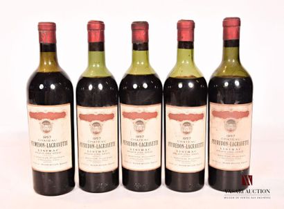 null 5 bouteilles	Château PEYREDON LAGRAVETTE	Listrac mise nég.	1957
	Et. fanées...