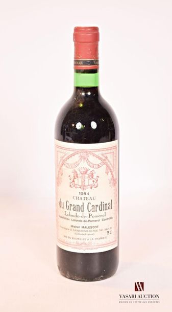 null 1 bouteille	Château du GRAND CARDINAL	Lalande de Pomerol	1984
	Et. un peu tachée....