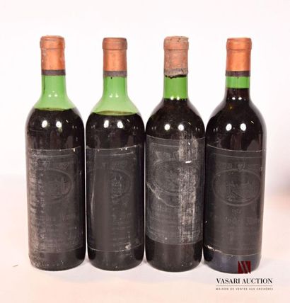 null 4 bouteilles	Château DES MURS	Montagne St Emilion	1972
	Et. très fanées. N :...
