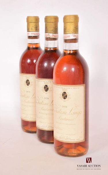 null 3 bouteilles	Château LANGE	Sauternes	1970
	Et. un peu fanées et un peu tachées....