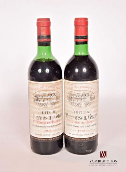 null 2 bouteilles	Château MONCONSEIL GAZIN	1ères Côtes de Blaye	1973
	Et. un peu...