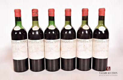 null 6 bouteilles	Château MARQUIS DE TERME	Margaux 	1962
	Et. fanées et tachées....