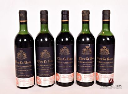 null 5 bouteilles	CLOS LA ROSE	St Emilion GC	1964
	Et. à peine fanes. N : 1 tout...