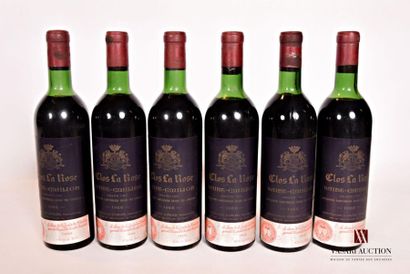 null 6 bouteilles	CLOS LA ROSE	St Emilion GC	1966
	Et. fanées mais lisibles. N :...