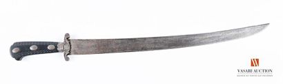 null Couteau de vénerie, large lame unie de 57,5 cm, poignée ébène ouvragé, croisière...