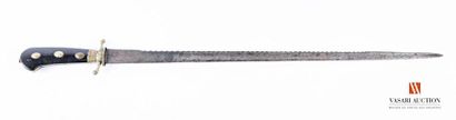 null Cowboy knife, fine straight blade 62,5 cm, serrated back 42 cm, decoration of...