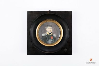 null REINHARD 1808, miniature, portrait de François Clément CHIPAULT, tête nue, en...