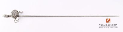 null Sword, 95 cm straight blade, double-edged and flattened in the middle, gutter...