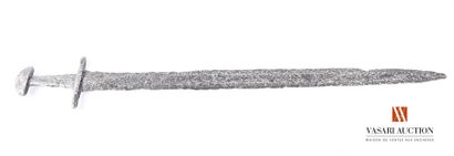 null Corroded sword blade Central 
Europe circa 1350, as excavated, LT 90 cm



