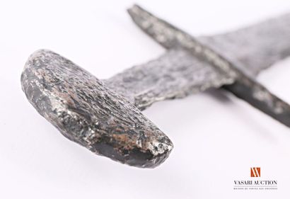 null Corroded sword blade Central 
Europe circa 1350, as excavated, LT 90 cm



