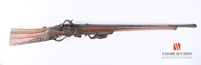 null Arquebuse de chasse, fort canon lisse de 88,5 cm, calibre 13, en partie gaudronné,...