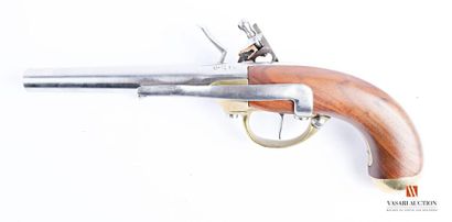 null Pistolet à silex modèle 1777, coffre laiton signé St Etienne et poinçonné 81...