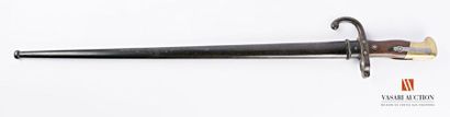 null Sabre-baïonnette Mle 1874 pour fusil Gras, poignée laiton à plaquettes bois,...
