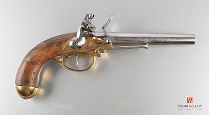 null Pistolet modèle 1777, canon de 19 cm, daté 79 au tonnerre, coffre laiton à silex,...