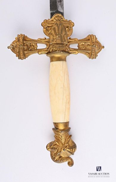 null Épée de Knight Templar, poignée en ivoire terminée par un heaume de chevalier,...