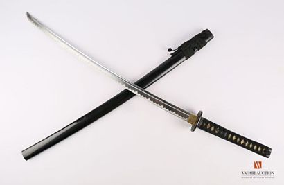 null Katana, 74 cm blade, tsuba with wind motif, fuchi and kashira with dragon decoration,...