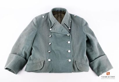 null Capote (mantel) type 40 de la Wehrmacht, drap de laine feldgrau, passants pour...