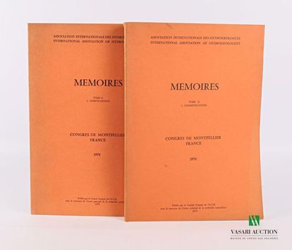 null Memoirs. International Association of Hydrogeologists. Montpellier Congress,...