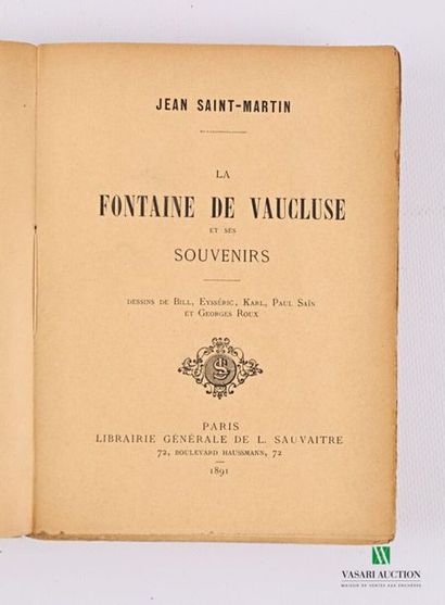 null SAINT-MARTIN Jean - La fontaine de Vaucluse et ses souvenirs - Edited by Librairie...