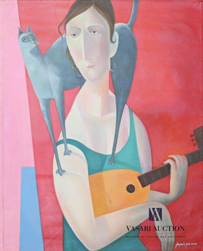null DIAZ Andrès (born 1961)
Couple with cat
Two acrylics on canvas
Signed and dated...