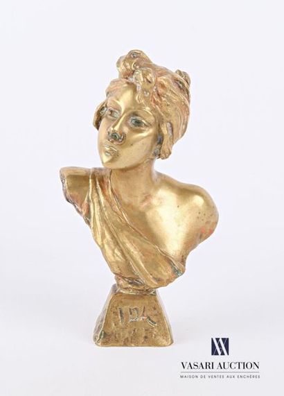 null VILLANIS Emmanuel (1858-1914), d'après
Buste d'Ida
Bronze doré
Signé au dos,...