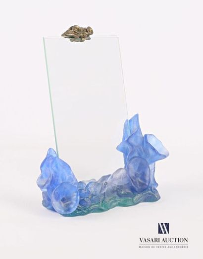 null DAUM France
Picture holder made of blue crystal paste with green shades of blue,...