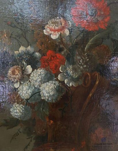 null BELLENGÉ Michel Bruno (c.1726-1793), Attribué à 
Bouquet de fleurs aux anémones,...