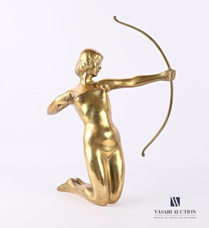 null École française du XXème siècle
Femme agenouillée tirant à l'arc
Bronze doré
Haut....