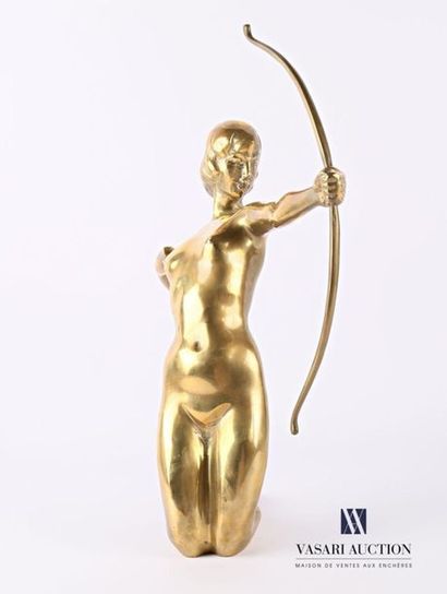 null École française du XXème siècle
Femme agenouillée tirant à l'arc
Bronze doré
Haut....