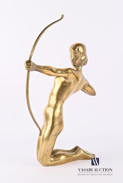 null French school of the 20th century
Kneeling woman archery
Golden bronze
High....