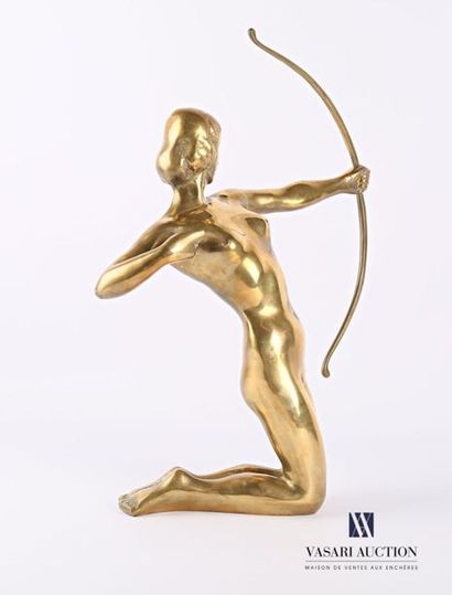 null French school of the 20th century
Kneeling woman archery
Golden bronze
High....