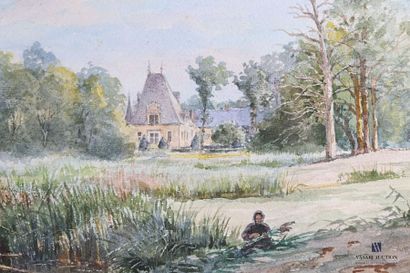 null MERY Paul (1850-?)
Vue de chateau depuis les marais
Aquarelle
Signée en bas...