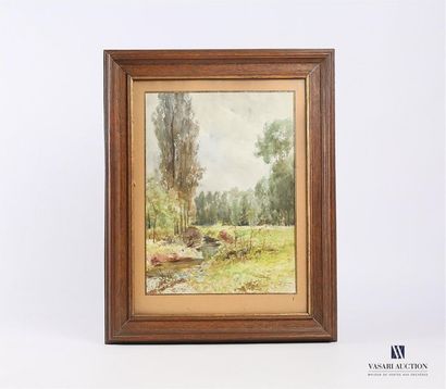 null TAUZIN Louis (1842-1915)
Landscape with poplars
Watercolour
Signed lower right
33...