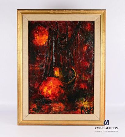 null French school of the 20th century
Orange composition
Oil on canvas
65 x 46 cm
(restorations)
Framed...