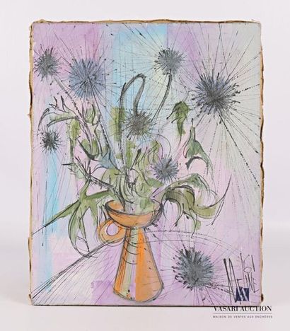 null MELINE (XXth century)
Still life with thistles
Signed and dated 61 bottom right...