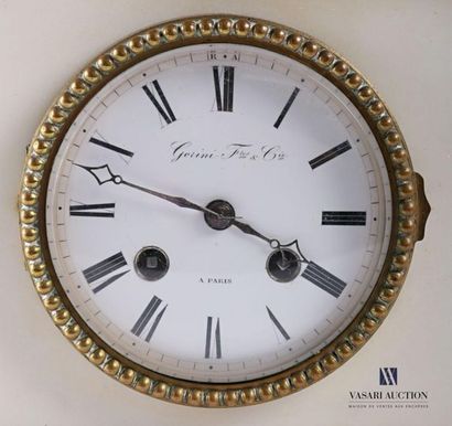 null White marble clock, the round white enamelled dial marked Gorini fres & Cie...