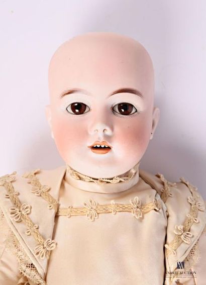 null German doll, with bisque head, open mouth, marked "GK" in a sun and "44-30 DEP"...