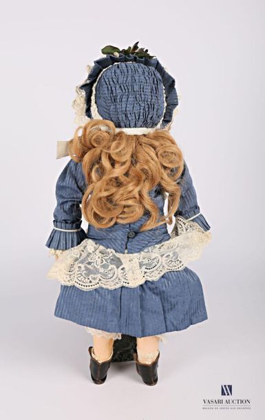 null French doll, with pressed biscuit head, closed mouth, marked " STEINER PARIS...