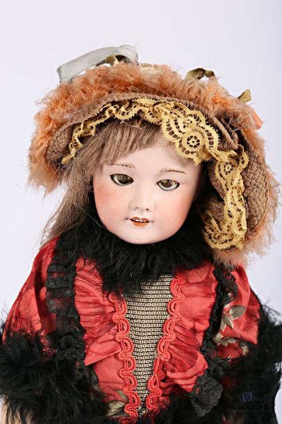 null French doll, with bisque head, open mouth, marked " SFBJ 301 PARIS 10 " stamp...